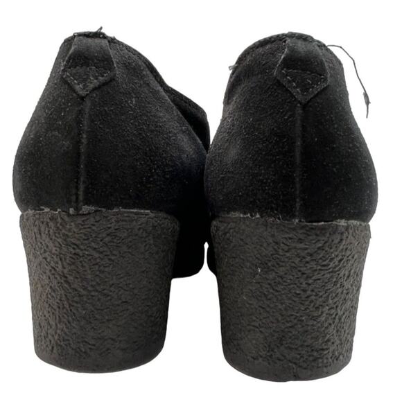 Aquatalia Ankle Booties Women 7 Black Suede Shooties Block Heels Slip On Comfort - Picture 9 of 15